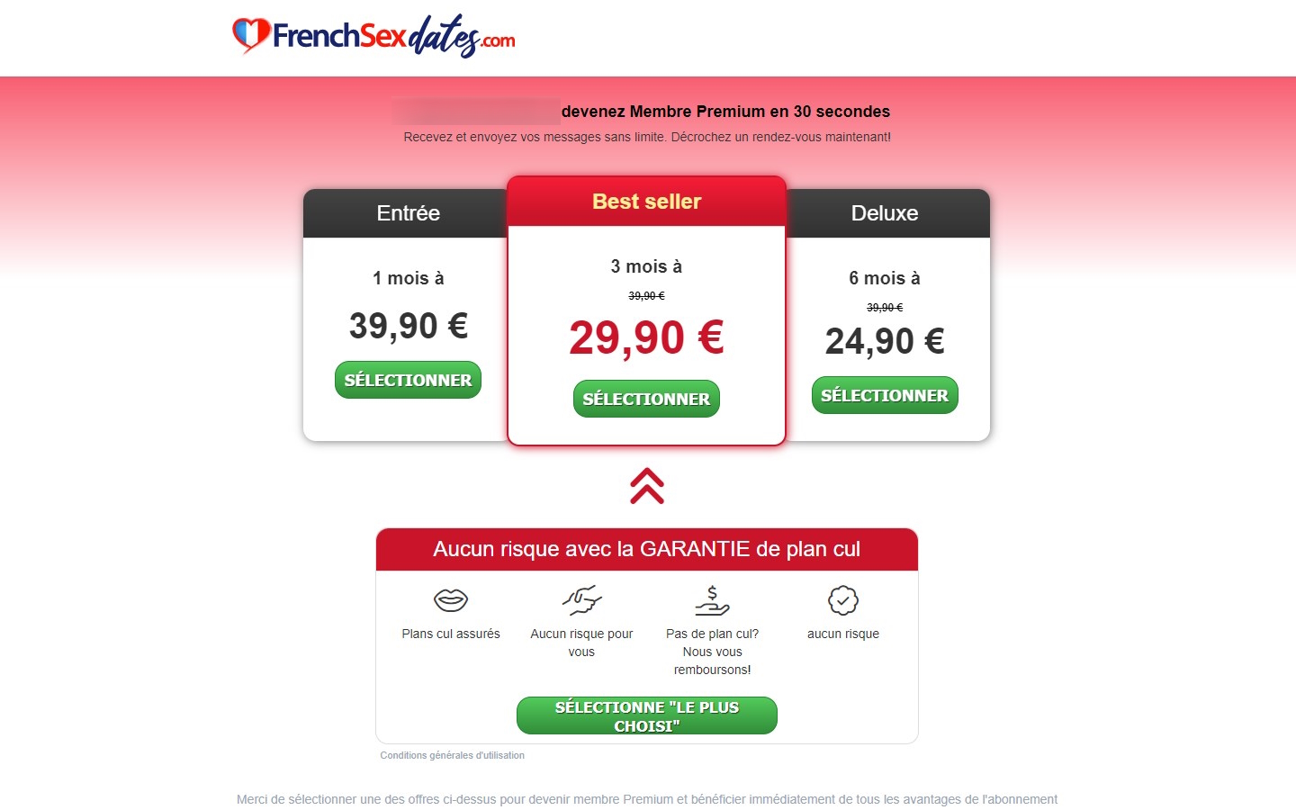 FrenchSexDates.com tarifs